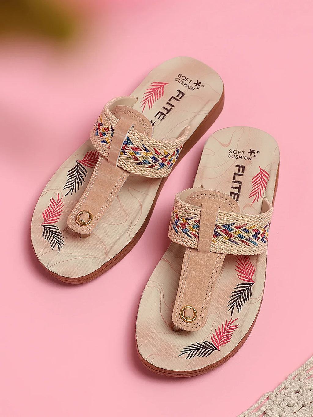 FLITE Women Slippers (Beige , 8)